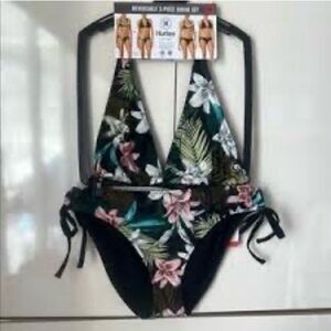 Hurley Tropical Bikini - Black and Pink